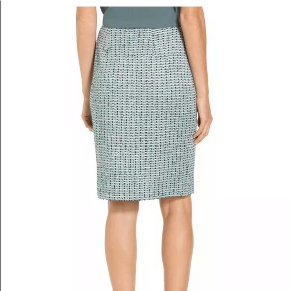 St. John NWT Seaglass  Checked Knit Pencil Skirt - Picture 2 of 8
